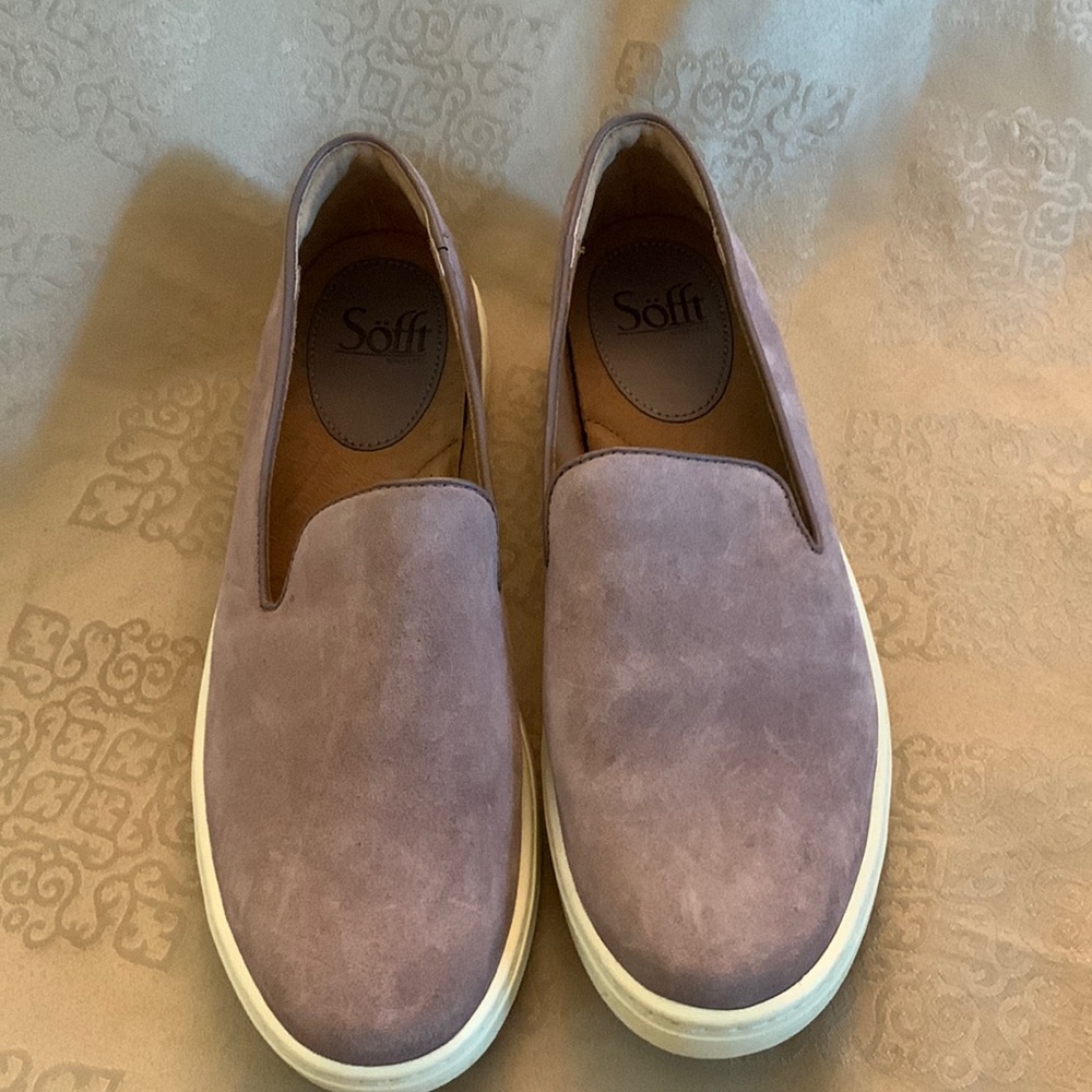 Sofft taupe suede slip on. Sneaker style Size 9